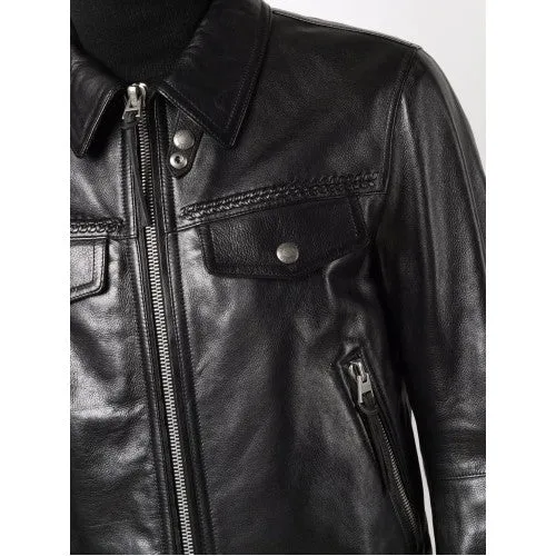 Men Classic Designer Leather Jacket