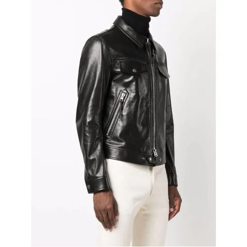 Men Classic Designer Leather Jacket