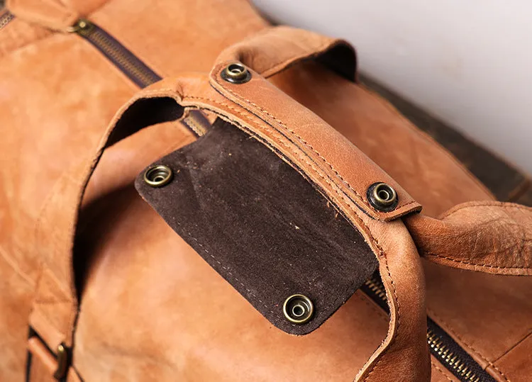 Men's Leather Travel Duffel Bag