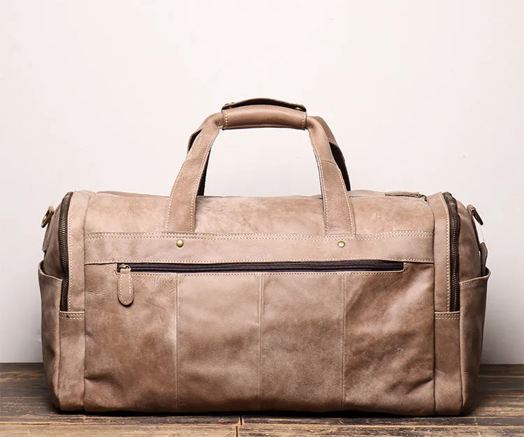 Men's Leather Travel Duffel Bag