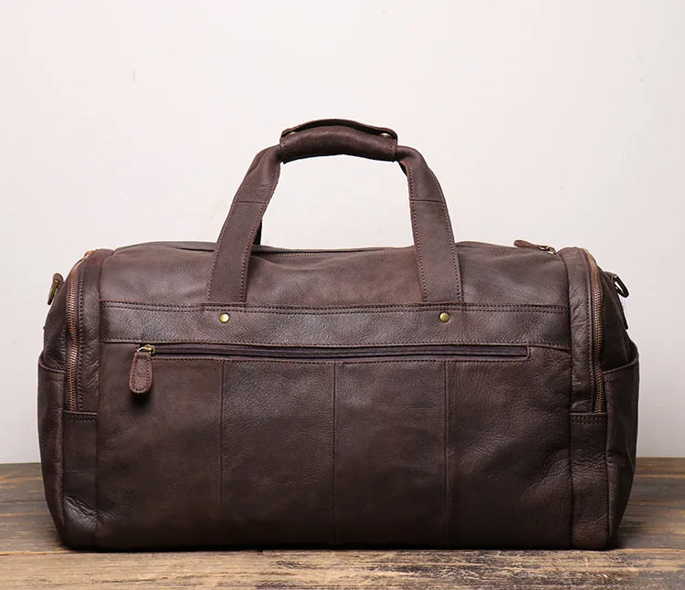 Men's Leather Travel Duffel Bag