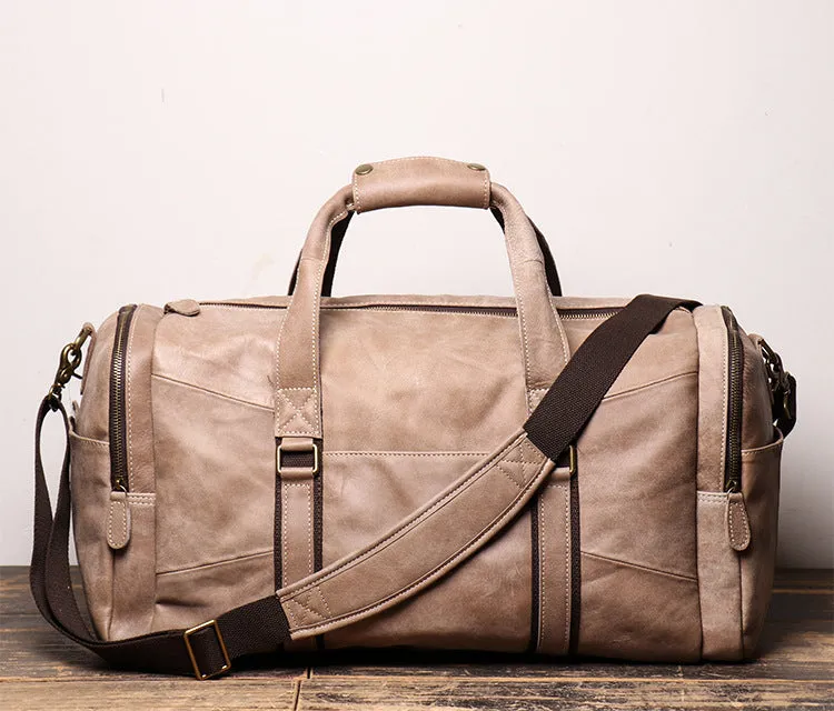 Men's Leather Travel Duffel Bag