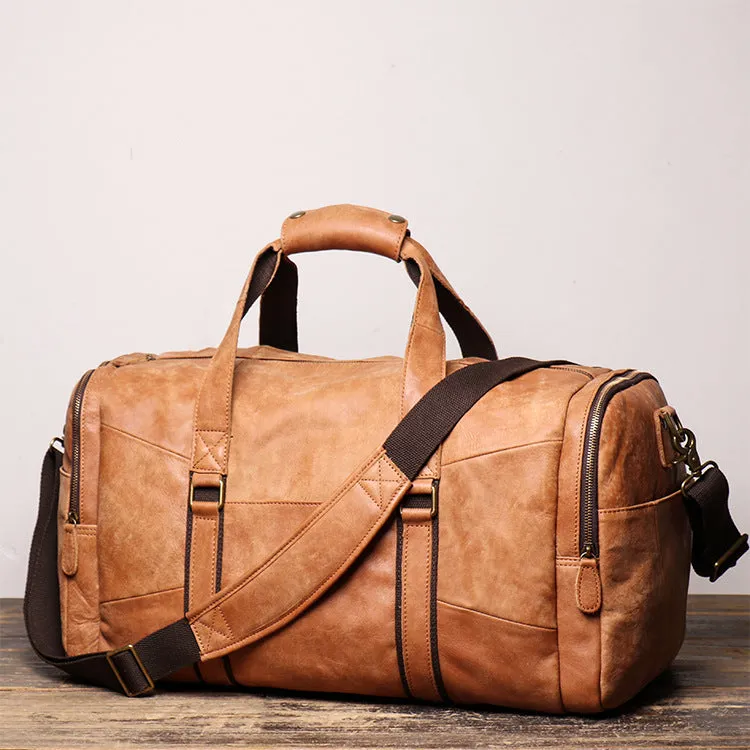 Men's Leather Travel Duffel Bag