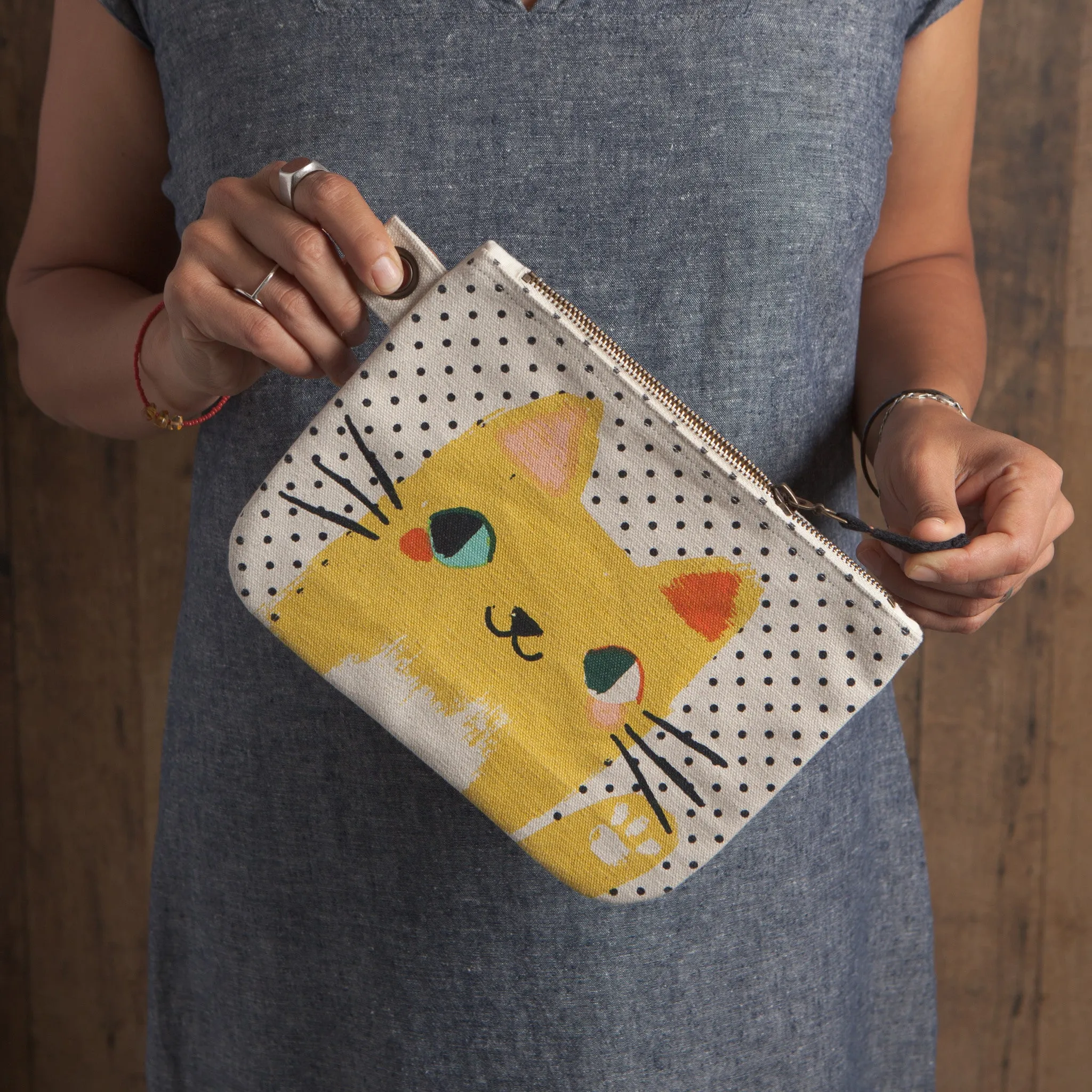 Meow Meow Large Zipper Pouch