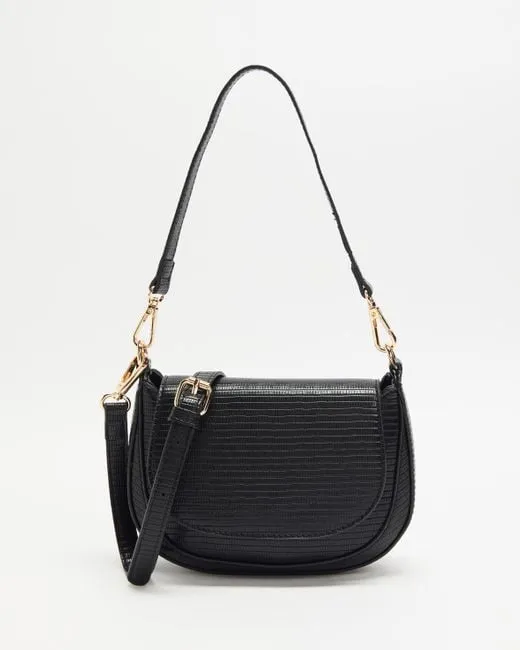 Mezra Embossed Lizard Vegan Leather Shoulder Bag