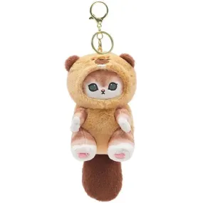 Mofusand Beaver Cat Plush Keychain