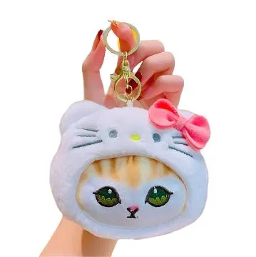 Mofusand Sanrio Hello Kitty Coin Purse Keychain