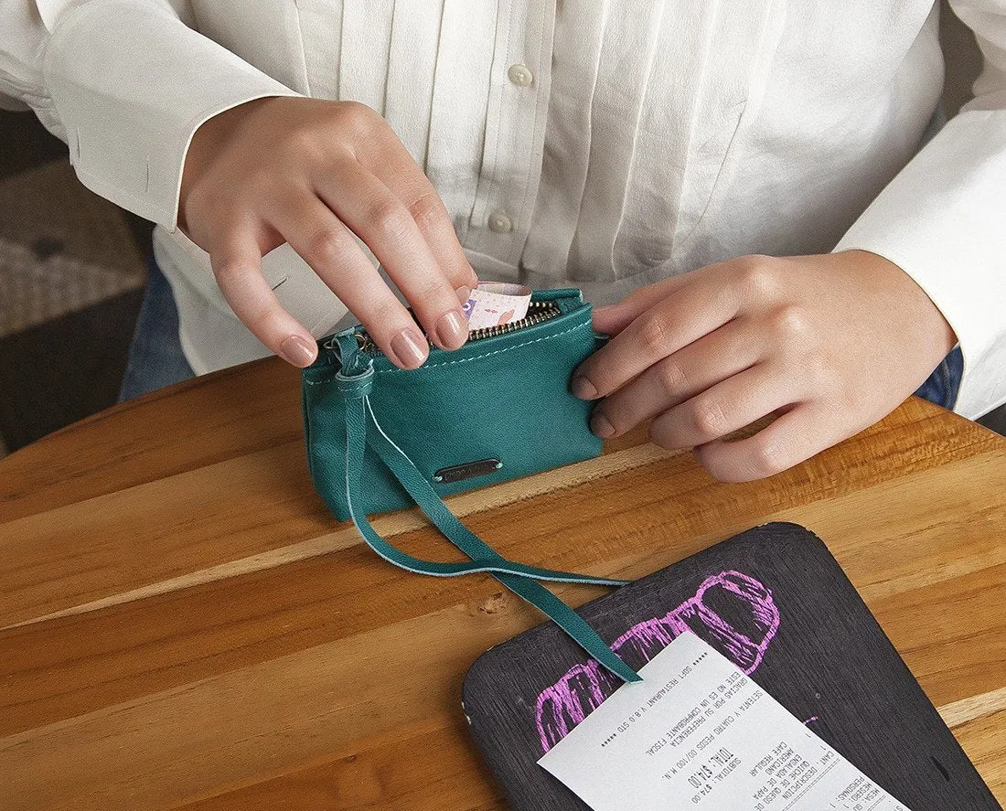 Moneta Handmade Leather Coin Purse and Cord Bag