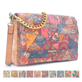 Natural Cork printed pattern women's messenger bag BAGD-355