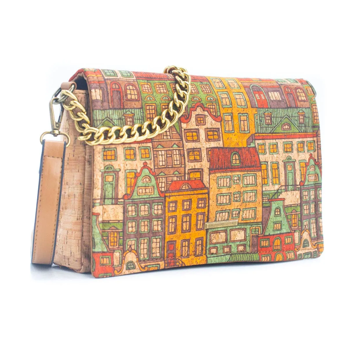 Natural Cork printed pattern women's messenger bag BAGD-355