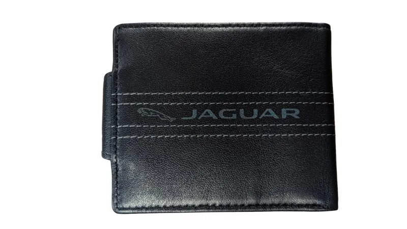 Navy Genuine Leather, Slim, Light, Jaguar inspired Wallet Swolit RFID Blocker Gift Boxed