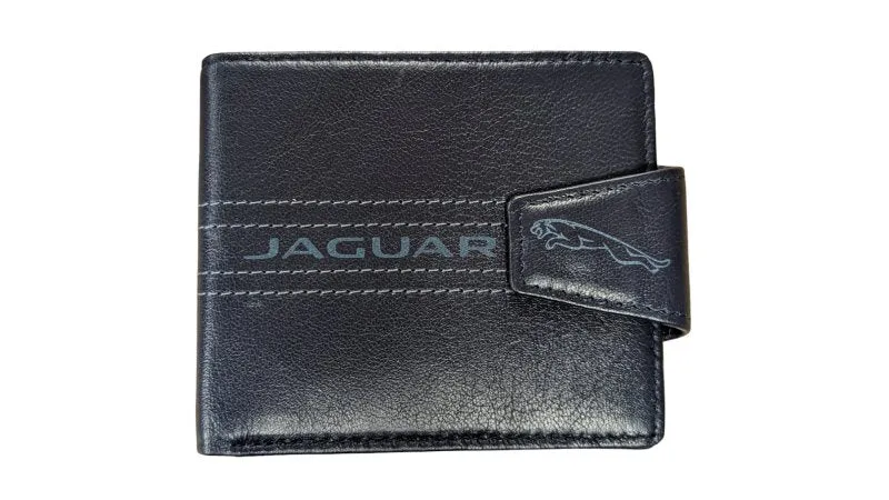 Navy Genuine Leather, Slim, Light, Jaguar inspired Wallet Swolit RFID Blocker Gift Boxed