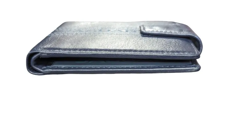 Navy Genuine Leather, Slim, Light, Jaguar inspired Wallet Swolit RFID Blocker Gift Boxed