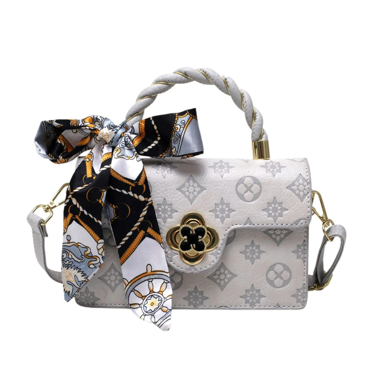 New Women's Handbag For Fall 2021. Pearl Chain Belt. Bow Decoration. Metal Buckles. Fashion Design