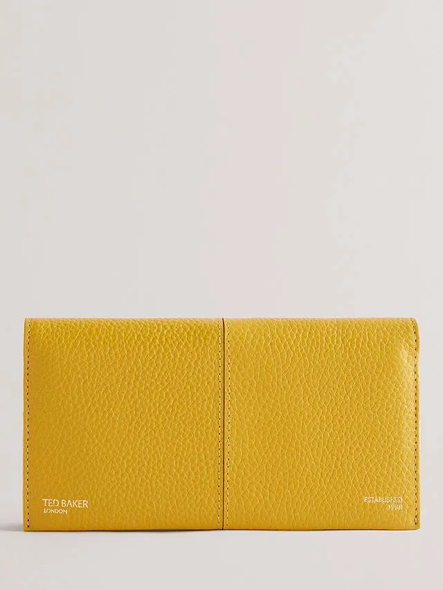 Nishi Soft Grainy Leather Fold Purse Mustard