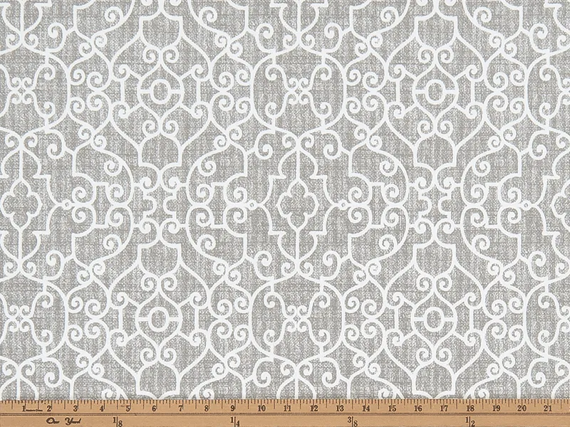 Outdoor Fabric - Ramey Light Grey Fabric By Premier Prints