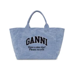 Oversized Canvas Tote Bag (Light Blue Vintage)