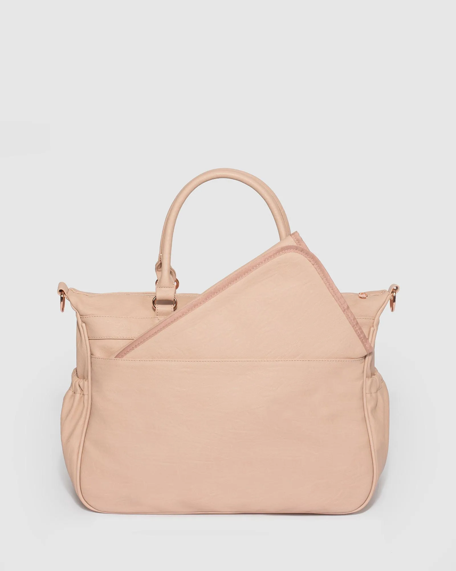 Pink Baby Travel Bag with rose gold hardware