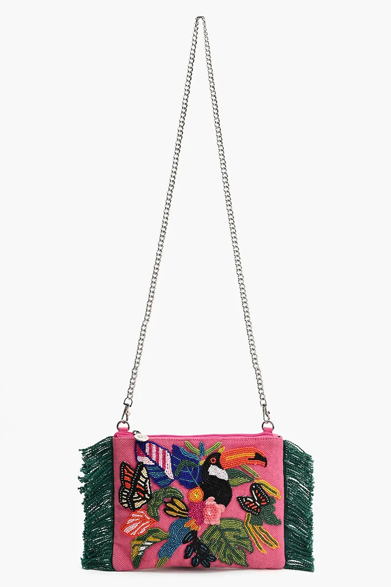 Pink Flutter Oasis Clutch Bag