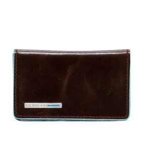 Piquadro Blue Square Men's Mahogany Coin & Card Case