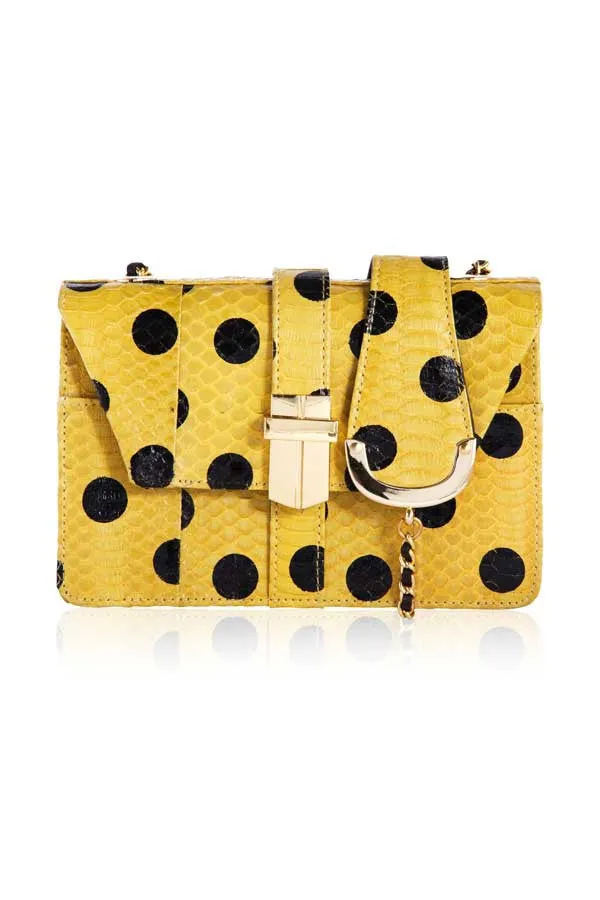 POLKA DOT SATCHEL IN BRIGHT YELLOW