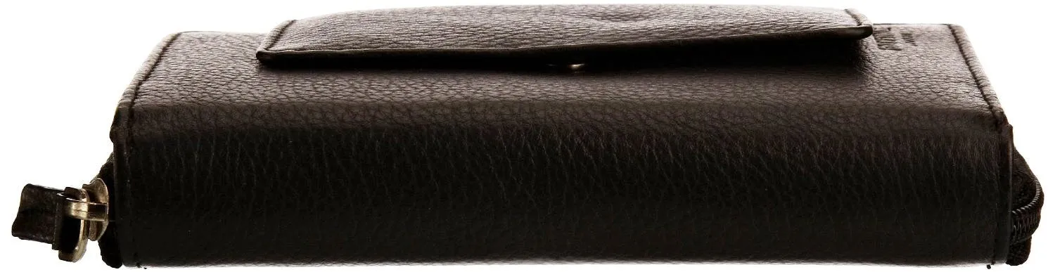 Pratico - women leather flap wallet #LW02 Black