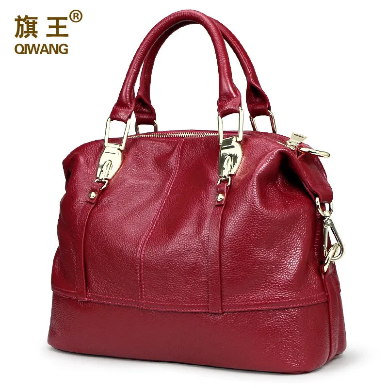 QIWANG Women Practical Bag Handbags Designer Roomy Bag Organized Women Leather Handbags Functional Beautiful Purse