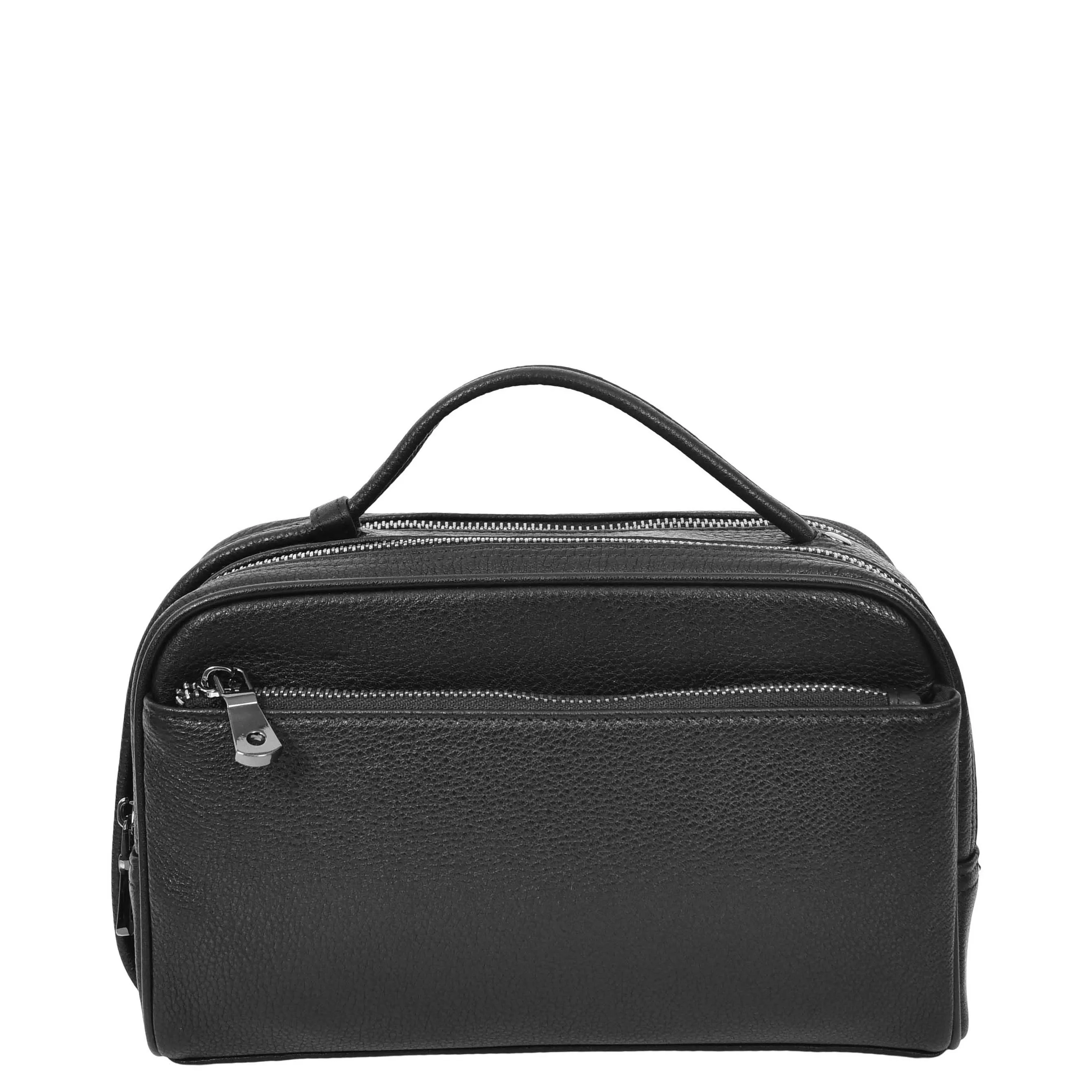 Real Leather Toiletry Wash Bag Alexander Black