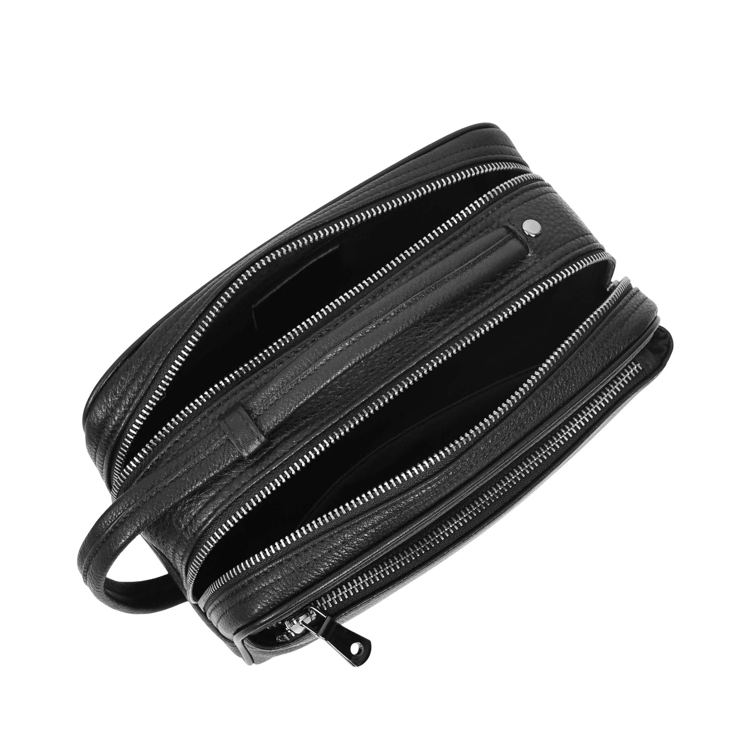 Real Leather Toiletry Wash Bag Alexander Black