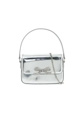 Rhinestone Bow Leather Mini Bag