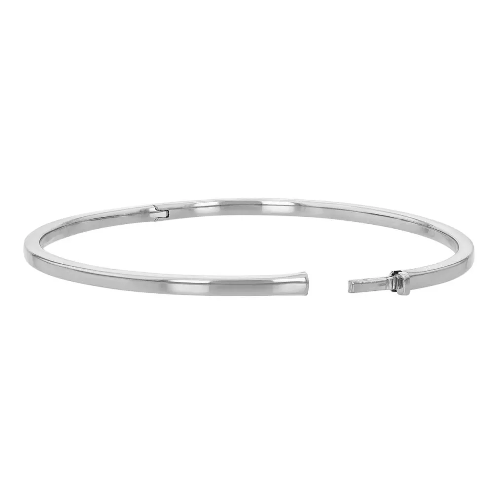 Roberto Coin 18k White Gold Thin Oval Bangle Oro Classic