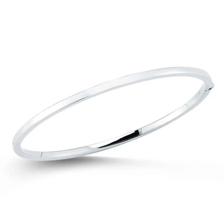 Roberto Coin 18k White Gold Thin Oval Bangle Oro Classic