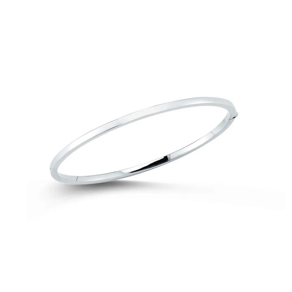 Roberto Coin 18k White Gold Thin Oval Bangle Oro Classic