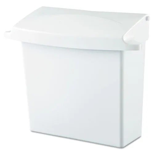 Sanitary Napkin Receptacle With Rigid Liner, Plastic, White