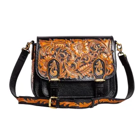 Scarlett Hand-Tooled Leather Small Crossbody Bag