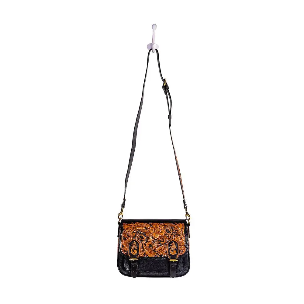 Scarlett Hand-Tooled Leather Small Crossbody Bag