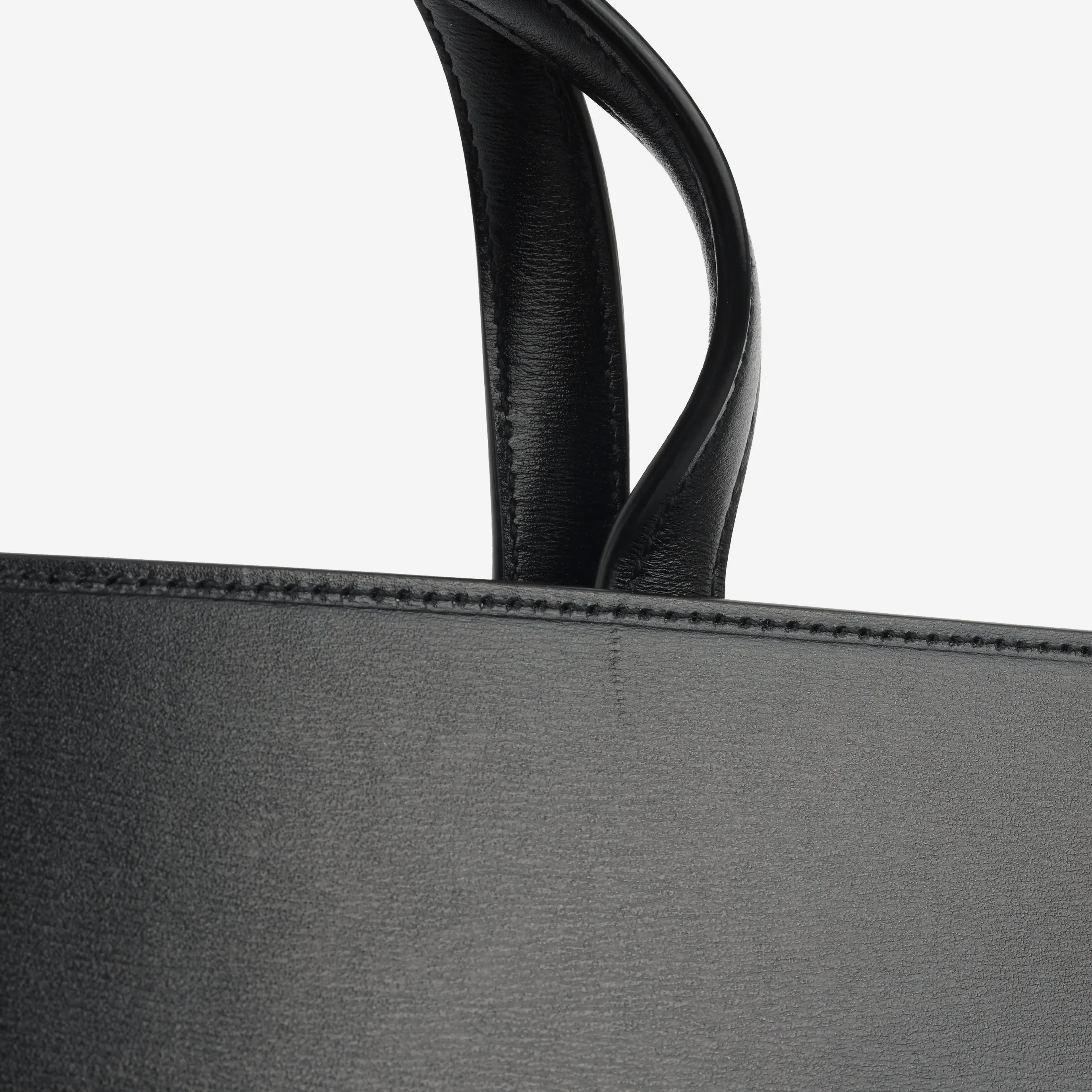 Small Manhattan Shopper - Black Calfskin