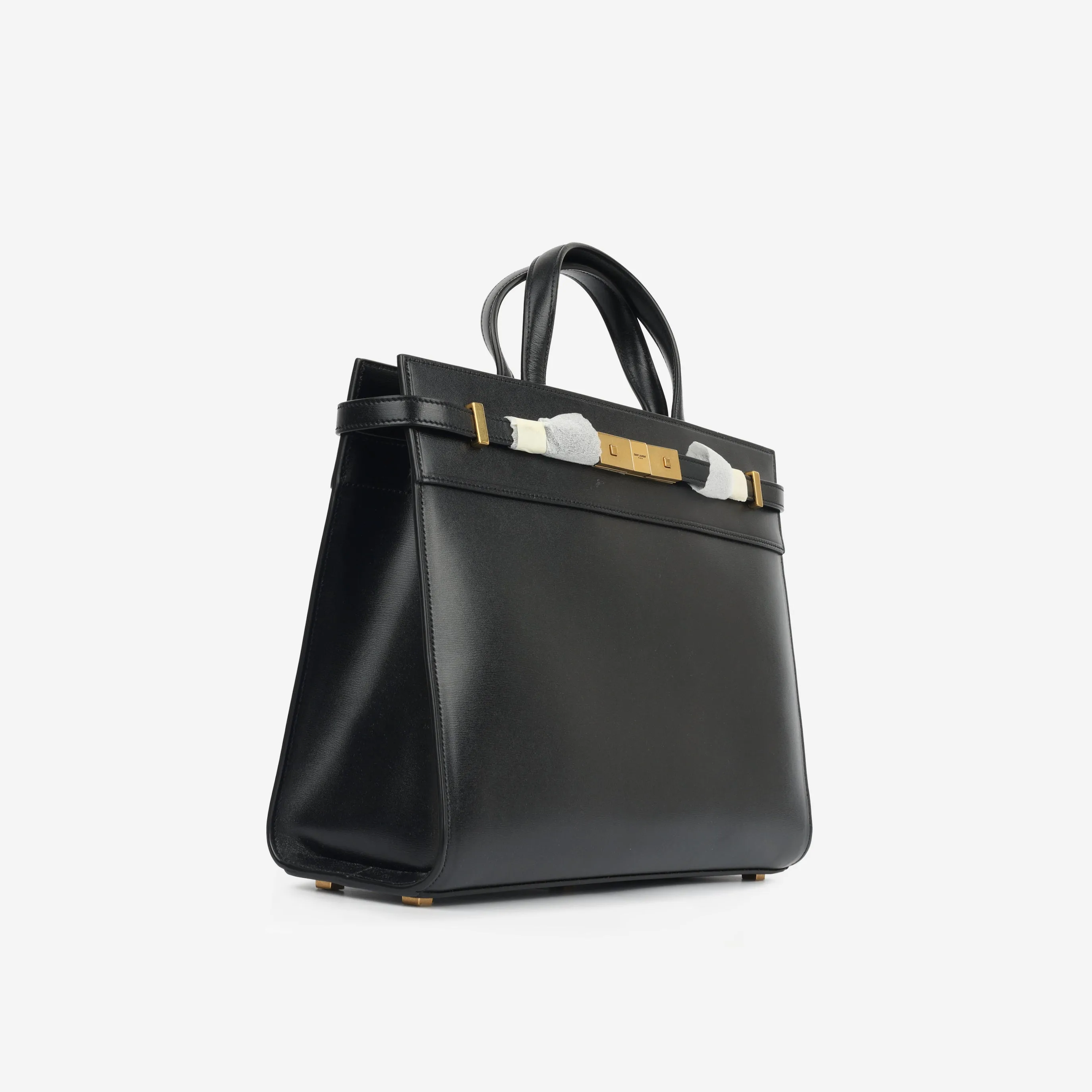 Small Manhattan Shopper - Black Calfskin