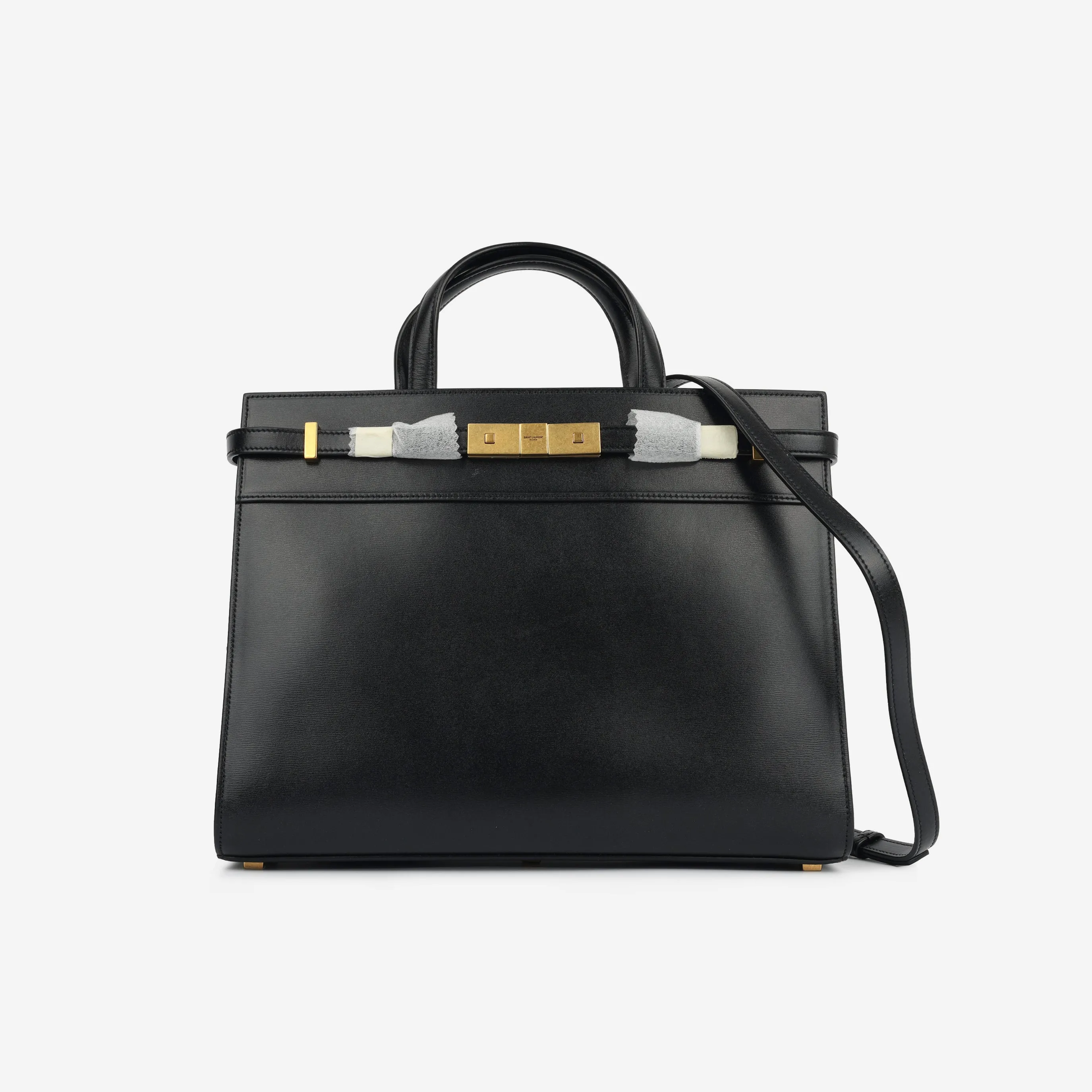 Small Manhattan Shopper - Black Calfskin