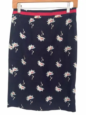 Soft Summer Floral Print Ribbon Pencil Skirt