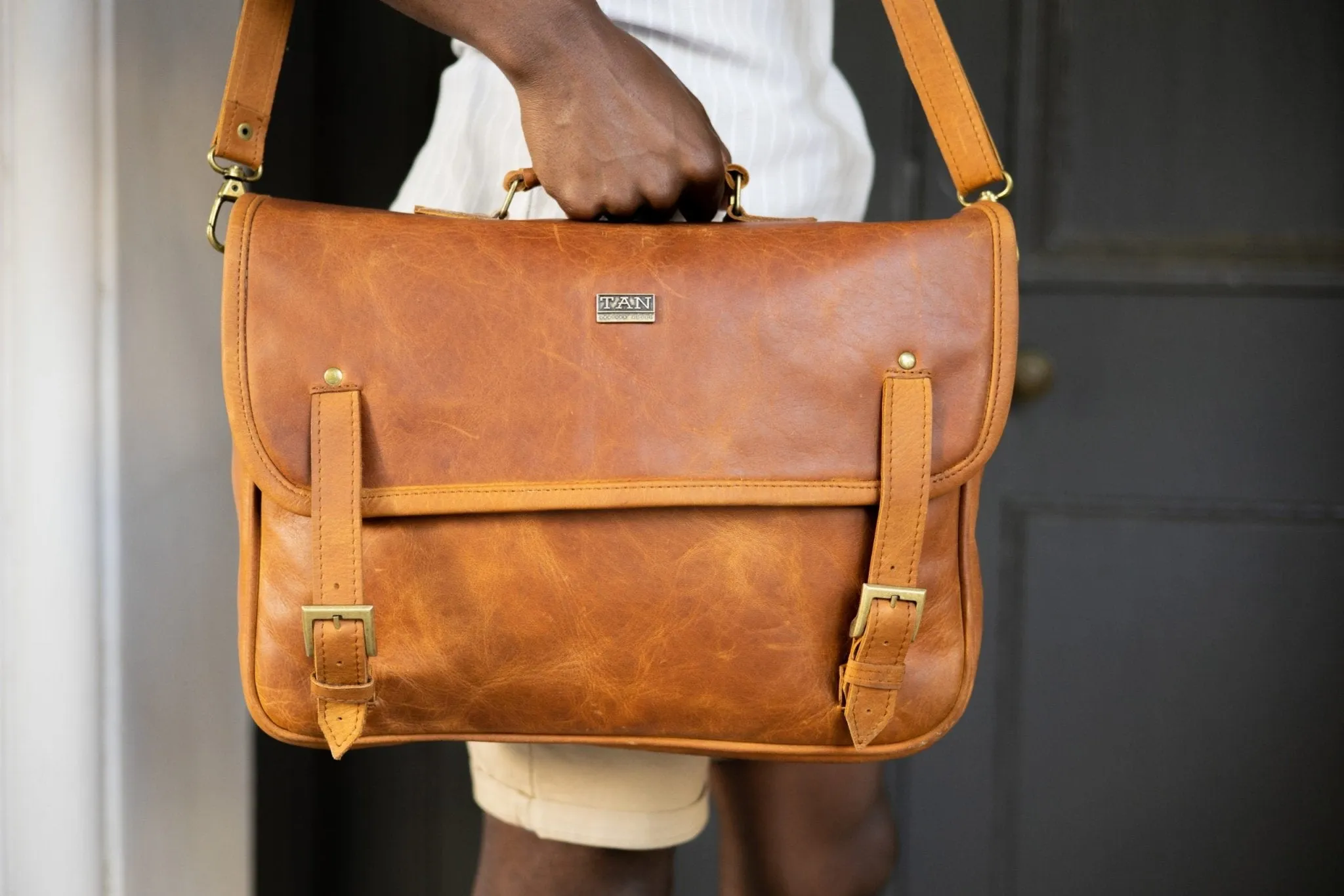 Tan Leather Goods - Alex Laptop Bag | Toffee