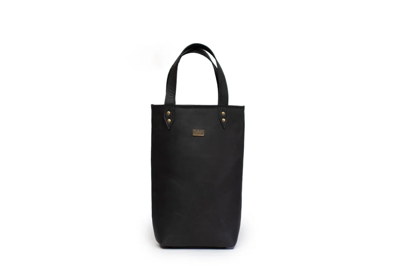 Tan Leather Goods - Vinot Wine Bag | Black