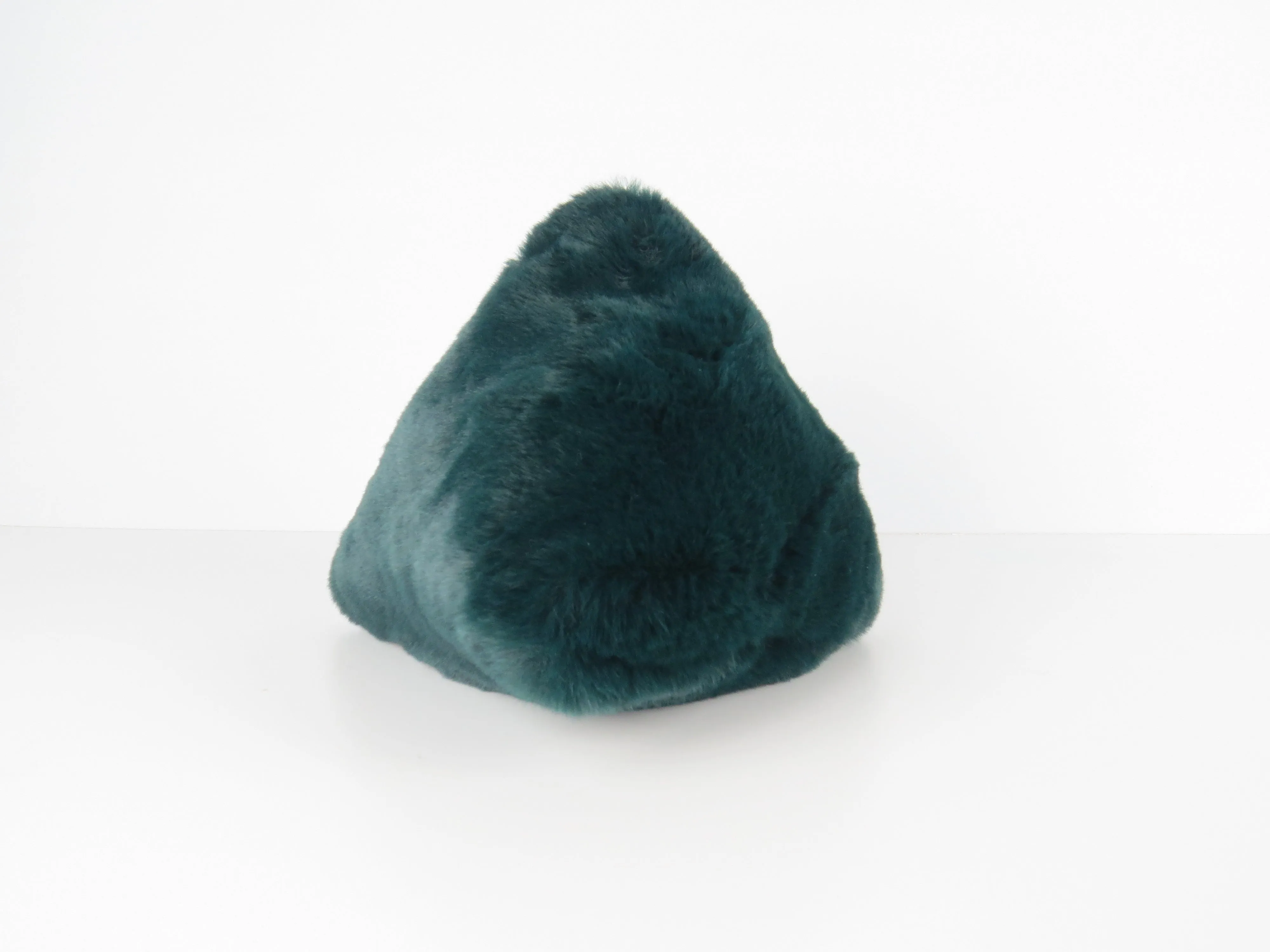 Triangular Emerald Green Faux Fur Bag Soft Fluffy Purse