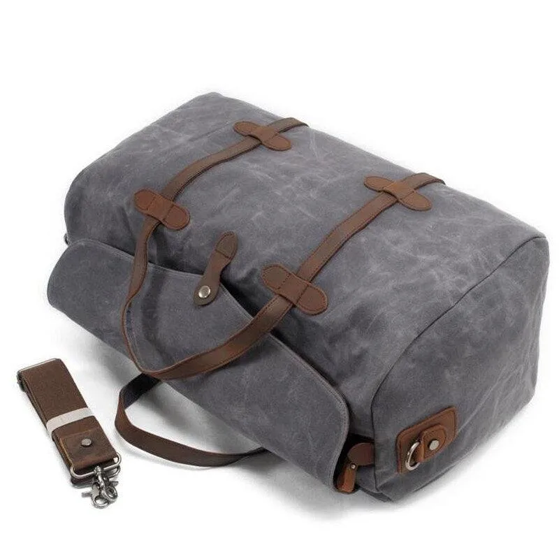 Vintage Wax Canvas Luggage Handbag Duffel Bag