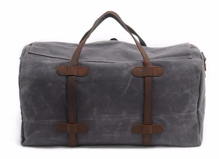 Vintage Wax Canvas Luggage Handbag Duffel Bag