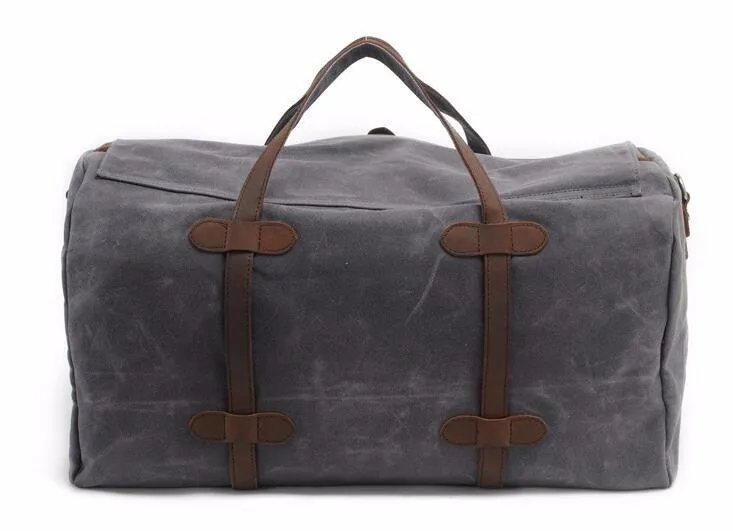 Vintage Wax Canvas Luggage Handbag Duffel Bag