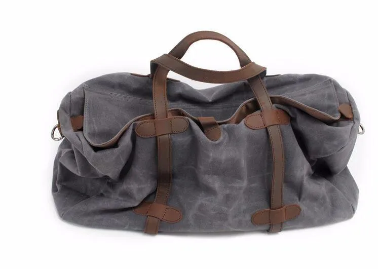 Vintage Wax Canvas Luggage Handbag Duffel Bag