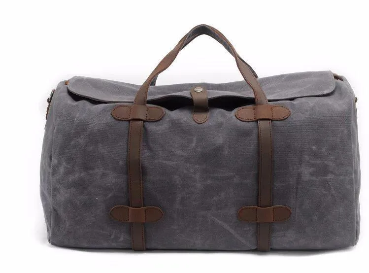 Vintage Wax Canvas Luggage Handbag Duffel Bag