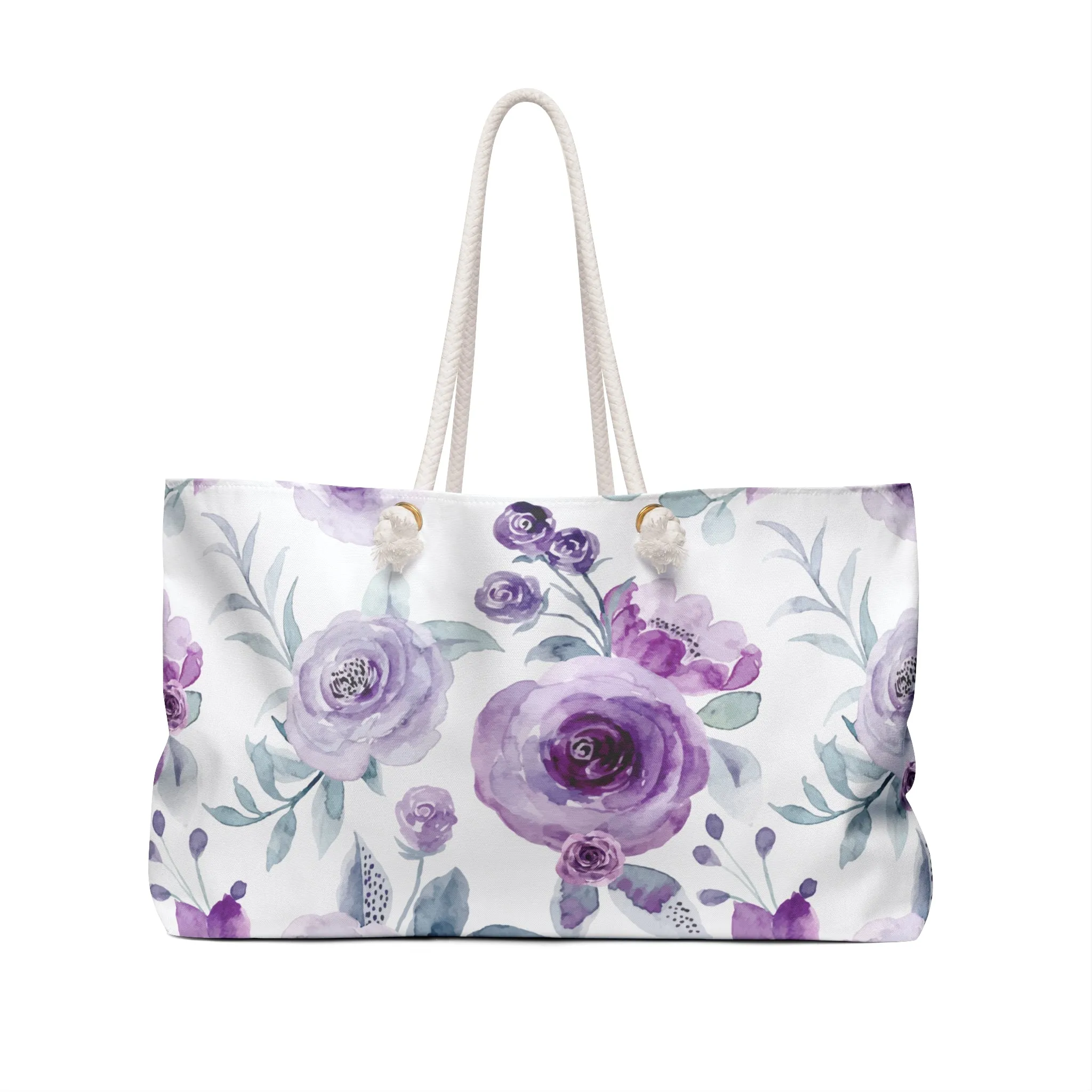 Violet Voyage Oversized Floral Weekender Tote for Her