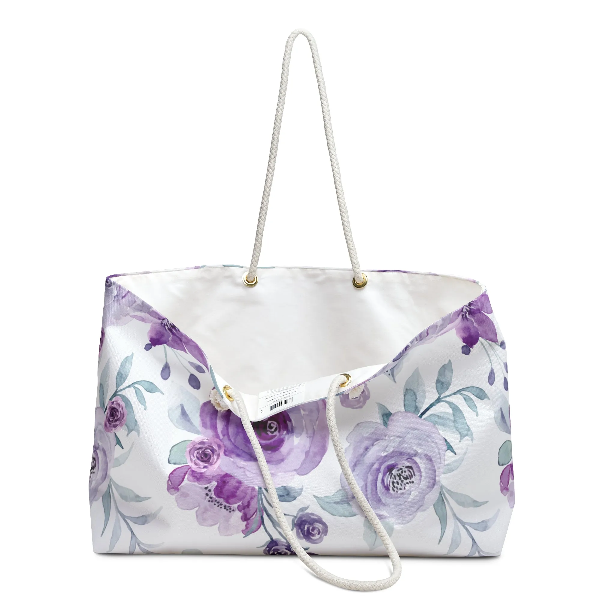 Violet Voyage Oversized Floral Weekender Tote for Her